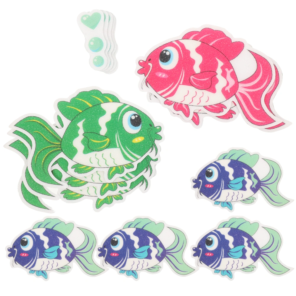 14pcs Lovely Bathtub Antiskid Sticker Cartoon Fish Bubble Floor Sticker Home Supplies