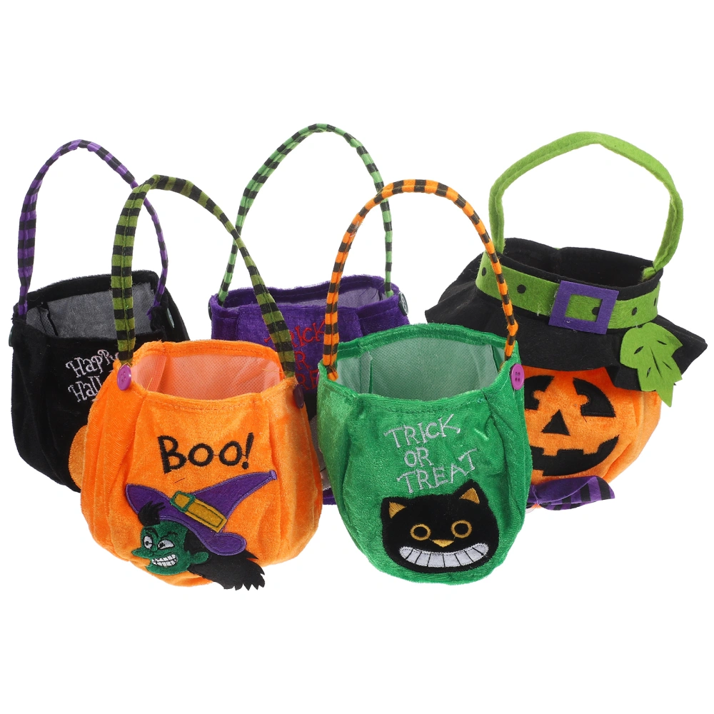 5Pcs Halloween Candy Bags Treats Pouch Tote Goodies Bag for Gifts Wrapping