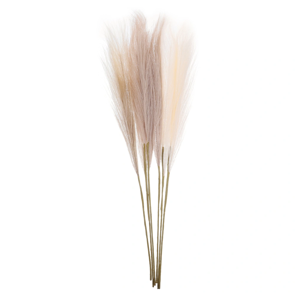 6Pcs Artificial Pampas Grass Plant Fluffy Pampas Grass Small Fake Reed Bouquet Reed Grass Decor