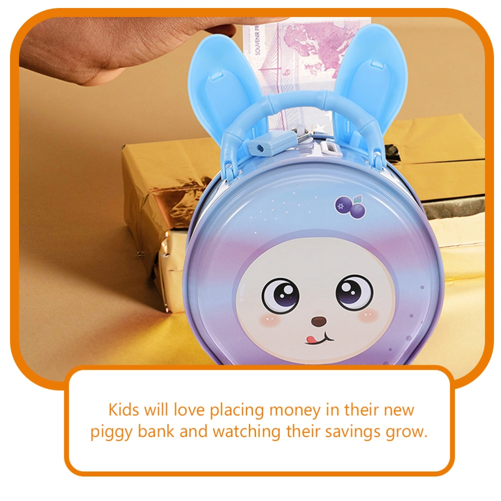 2Pcs Cartoon Money Box Metal Piggy Bank Decorative Coin Organizer Kids Bedroom Decor