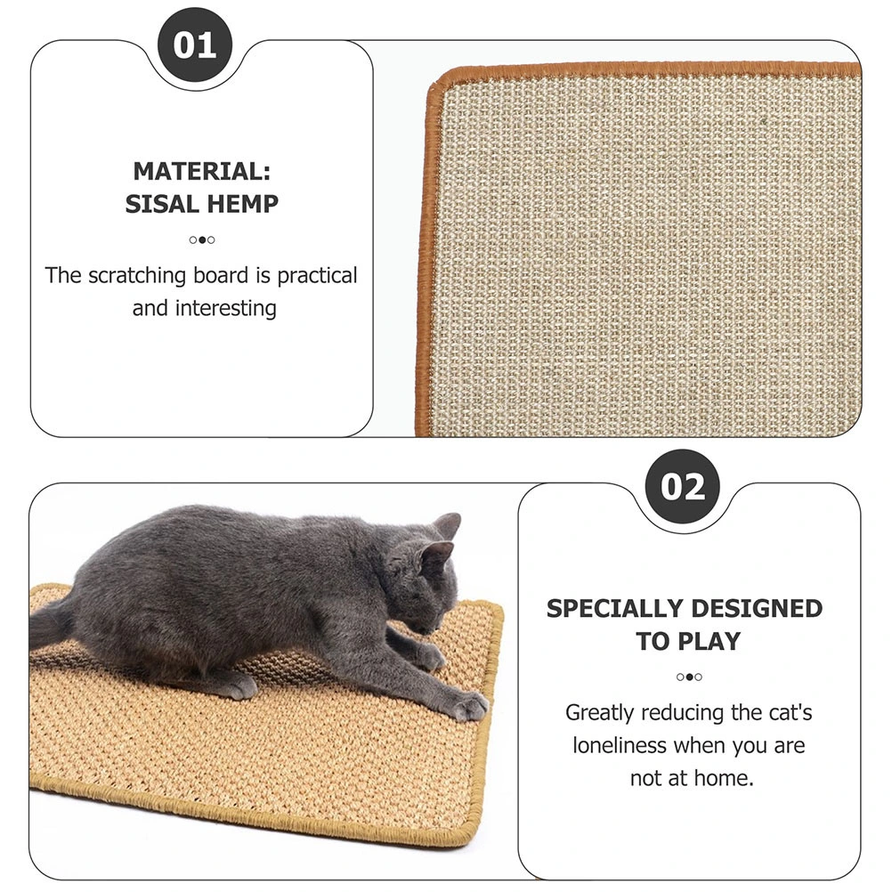 Cat Scratching Mat Cat Scratcher Mat Natural Sisal Cat Scratch Mats Horizontal Cat Floor Scratching Pad Rug