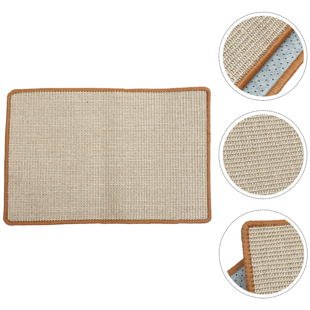 Cat Scratching Mat Cat Scratcher Mat Natural Sisal Cat Scratch Mats Horizontal Cat Floor Scratching Pad Rug