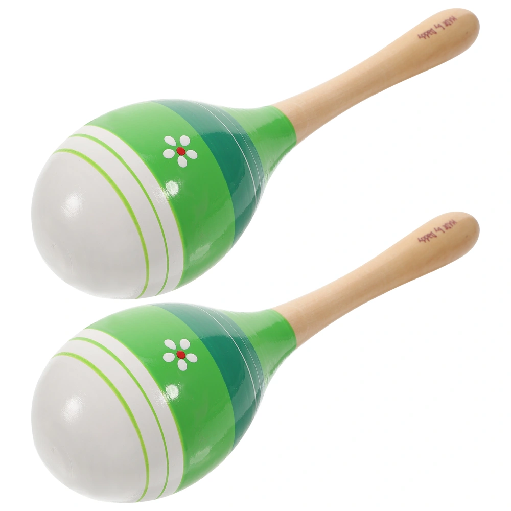 1 Pair Wood Maraca Musical Rattle Kids Maraca Shaker Musical Enlightenment Toy