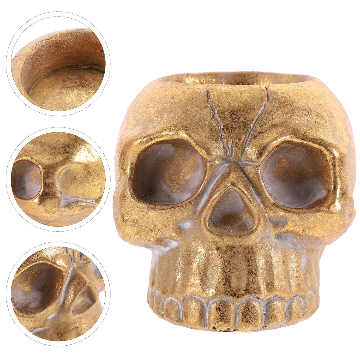 Skeleton Skull Candlestick Holder Halloween Decorative Resin Skeleton Candle Holder