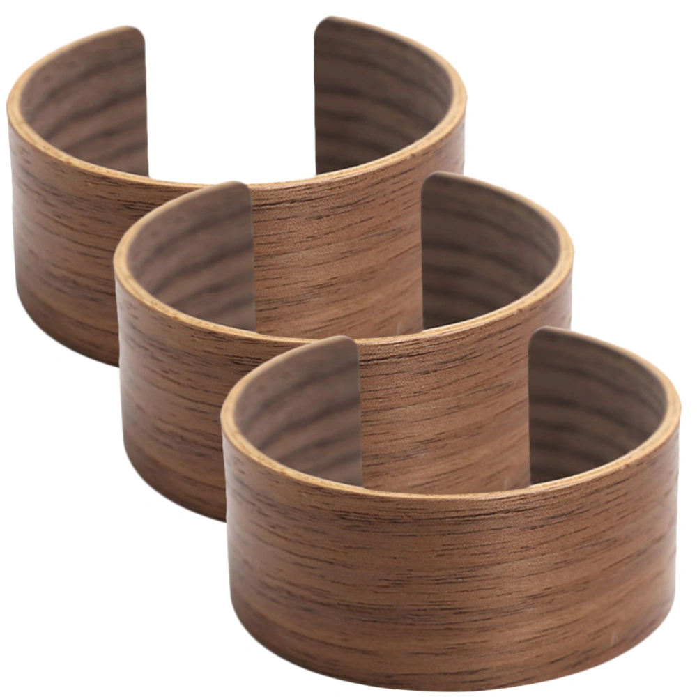 3pcs Reusable Coffee Cup Sleeves Insulation Sleeves Wooden Beverage Cup Covers