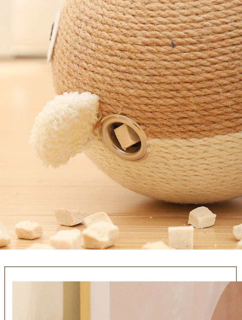 Cats Scratching Ball Natural Sisal Scratching Toy Multi-functional Cat Treat Dispenser
