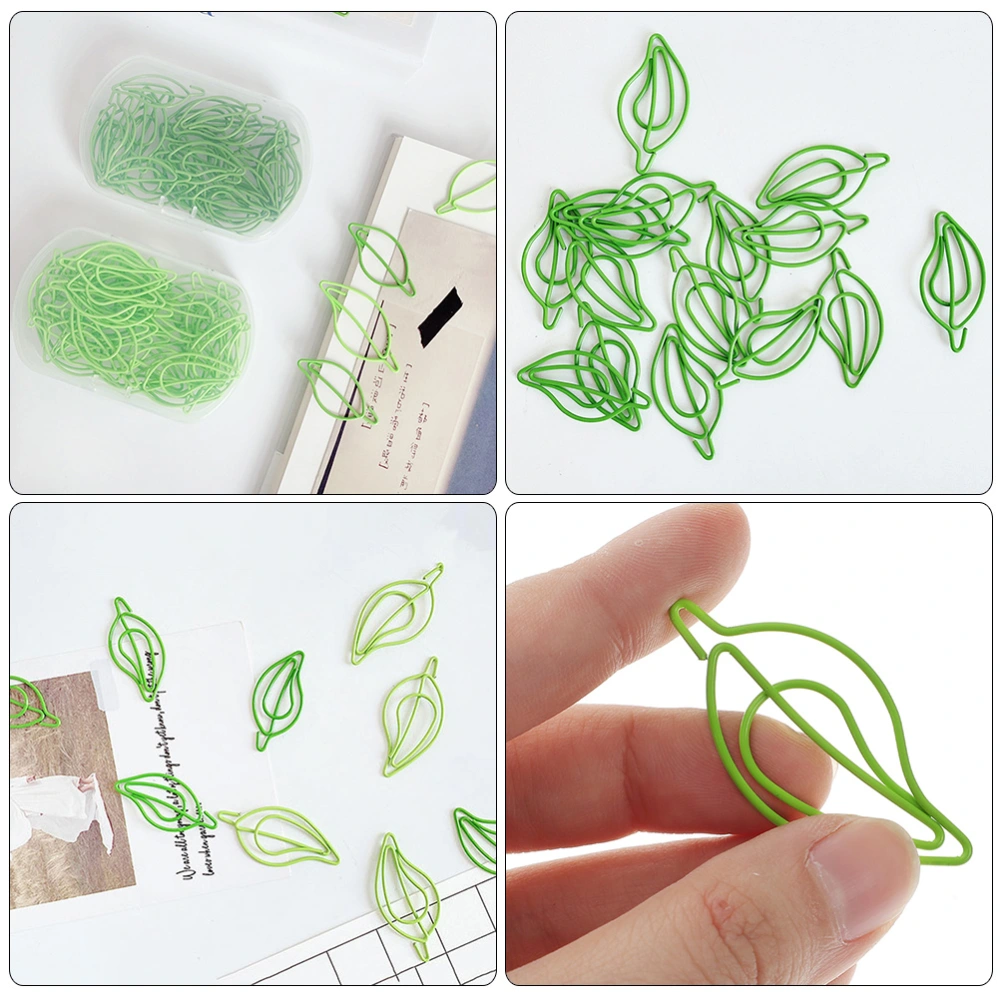 30Pcs File Document Paper Clips Leaf Shaped Paper Clips Novelty Small Paper Clips Office Paper Clips