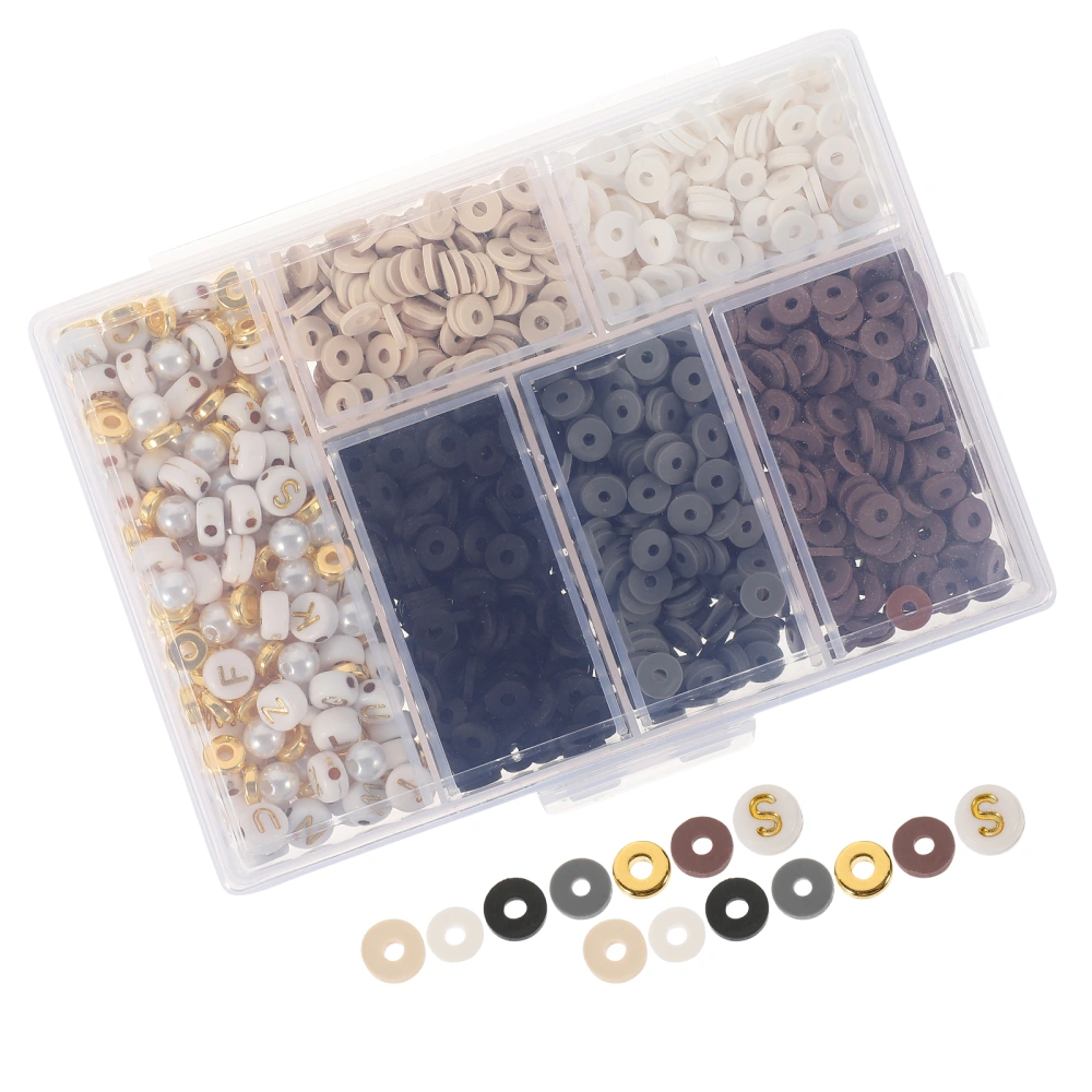 1 Box Of Colorful 6 Grids Mixed Series Diy Polymer Clay Beads With Hole Jewelry Loose Beads