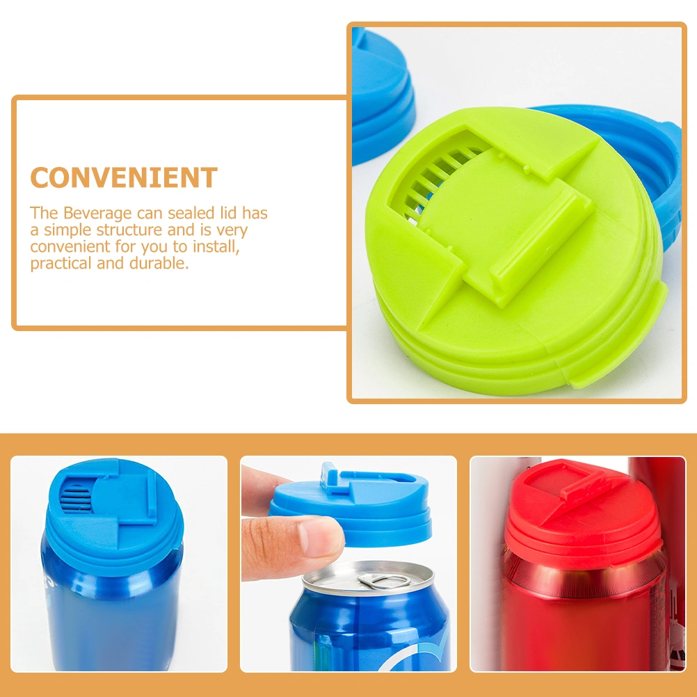 5Pcs Reusable Plastic Bottle Caps Beverage Preventing Spillage Soda Can Covers