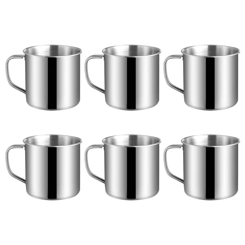 6Pcs Kids Water Mugs Espresso Cups Stainless Steel Coffee Mugs Small Water Mugs Home Accessory