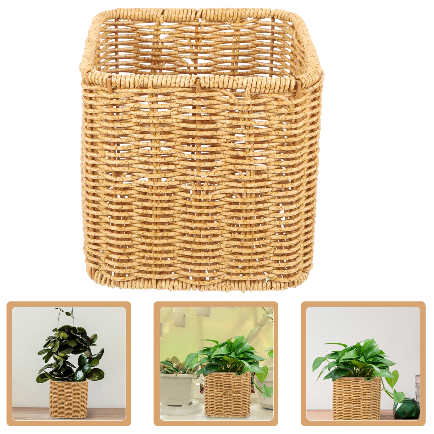 Simulation Rattan Woven Flower Basket Nordic Style Wedding Basket Flower Arrangement Basket