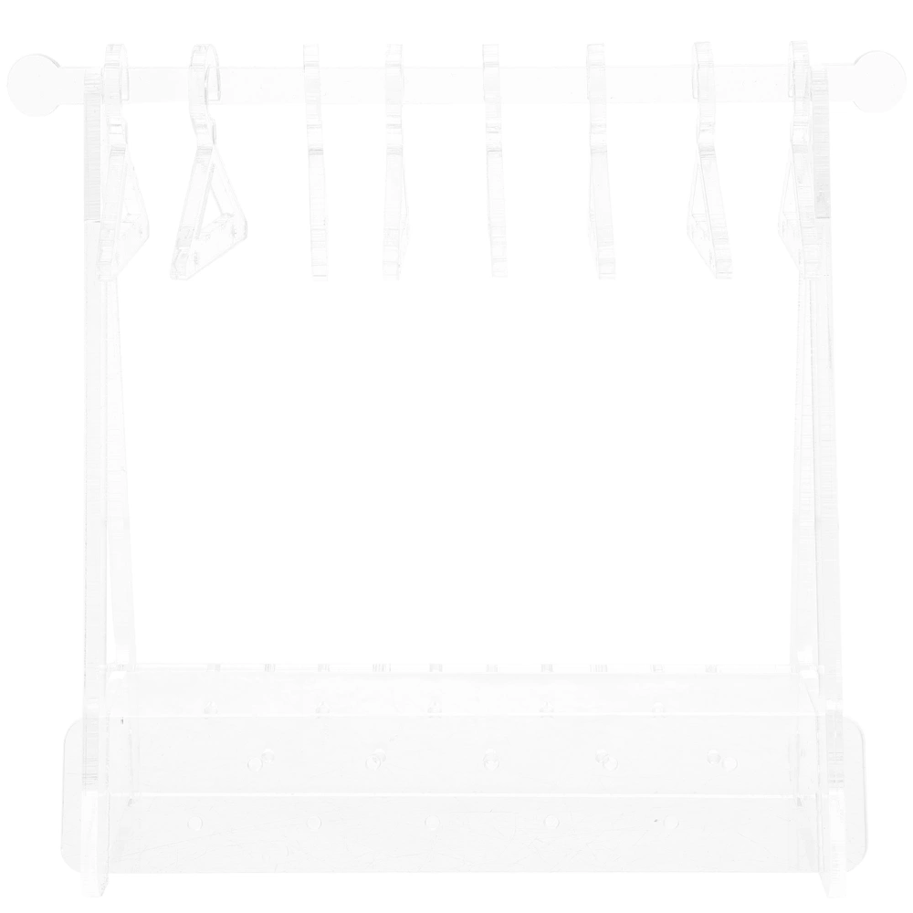 1 Set Earring Display Stand Acrylic Jewelry Earring Rack Clear Ear Studs Organizer with Mini Hangers