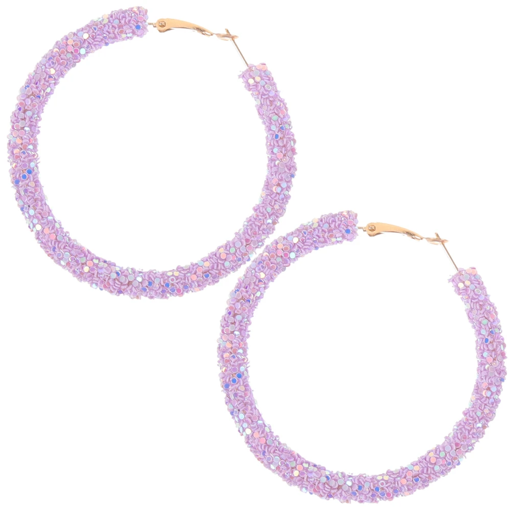 1 Pair Fashion Big Round Loop Earrings Round Hoops Earrings Women Circle Earrings