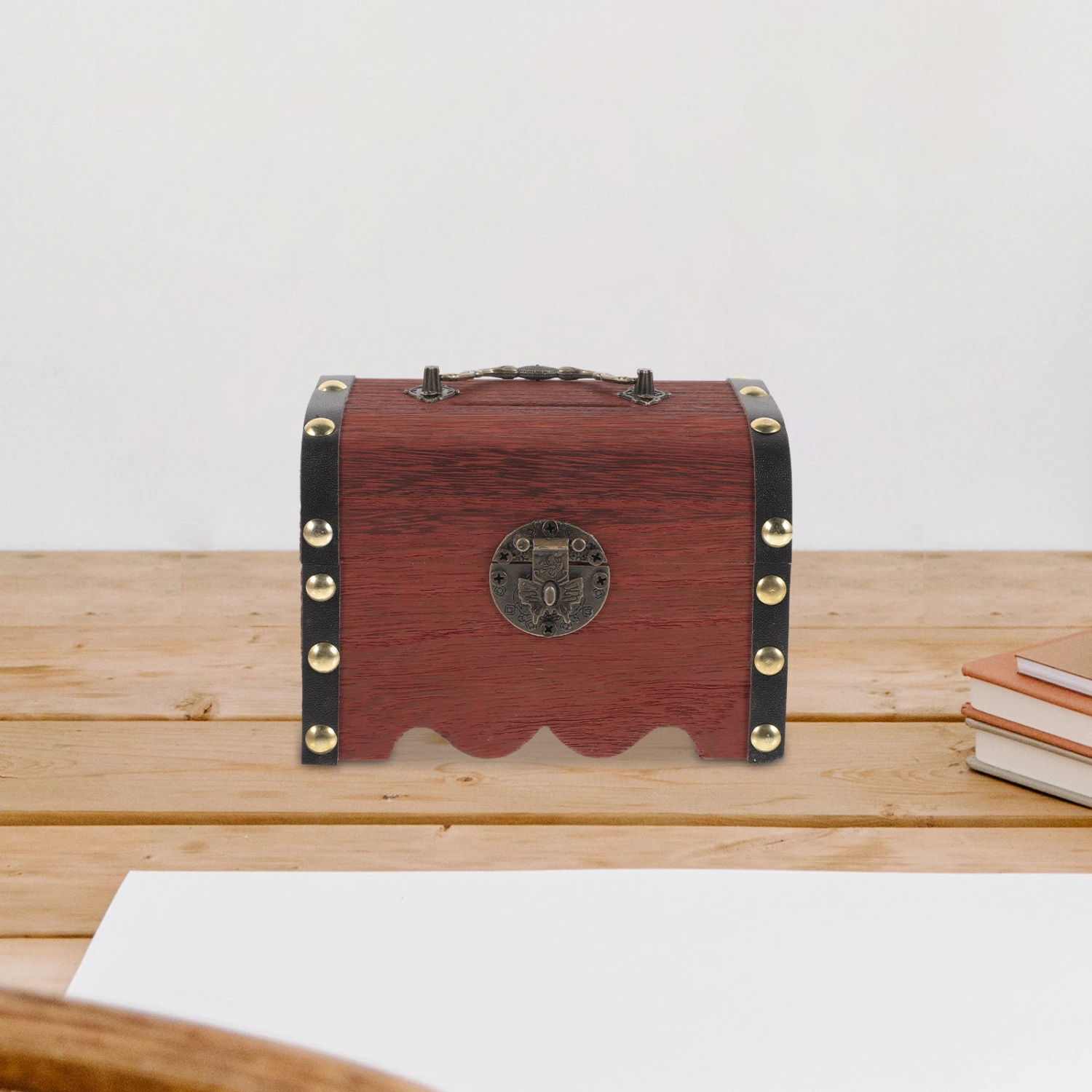 Wooden Piggy Bank with Lock Wood Treasure Bank Treasure Jar Treasure Container
