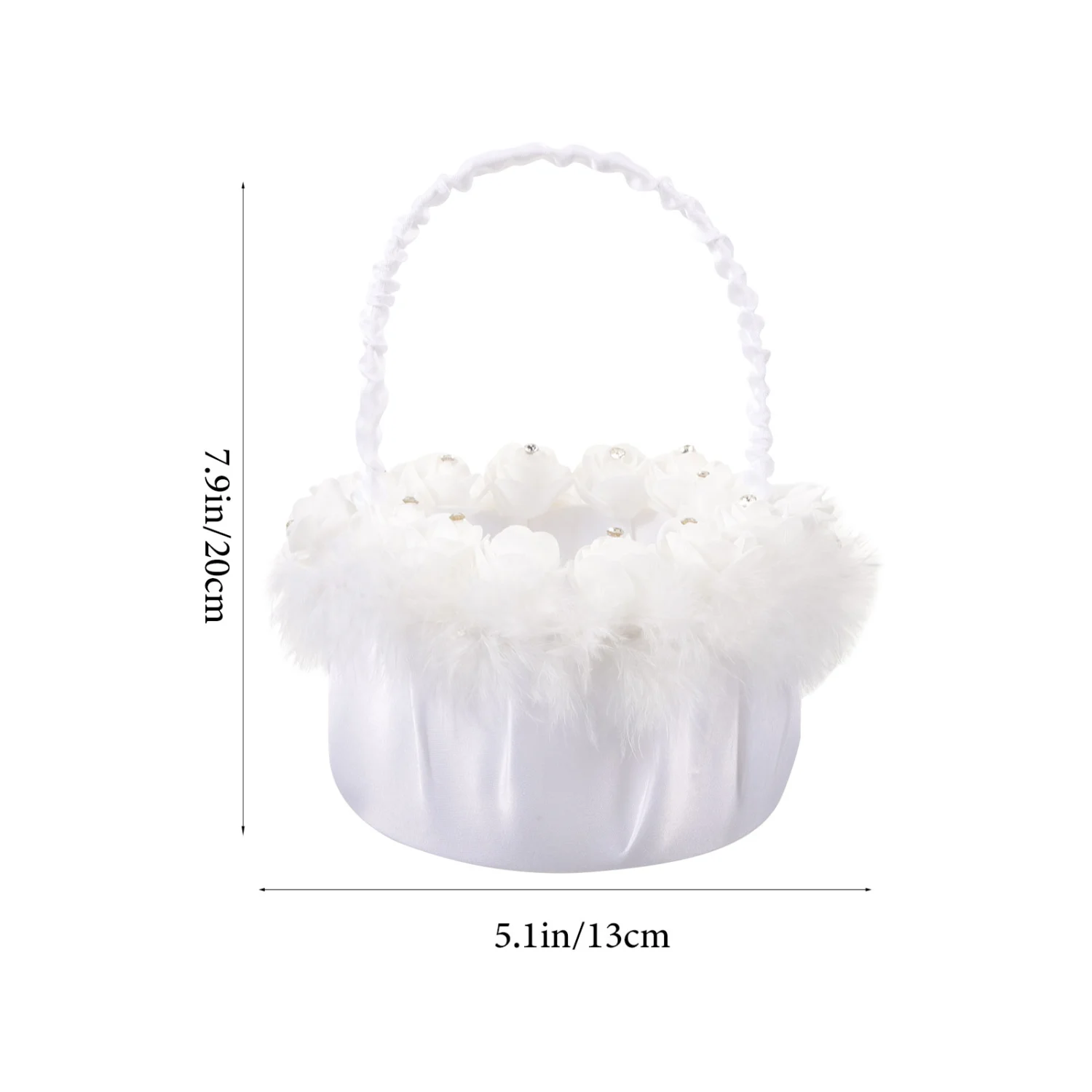 Wedding Flower Girl Basket Flower Basket Handle Petal Basket Wedding Party Decoration