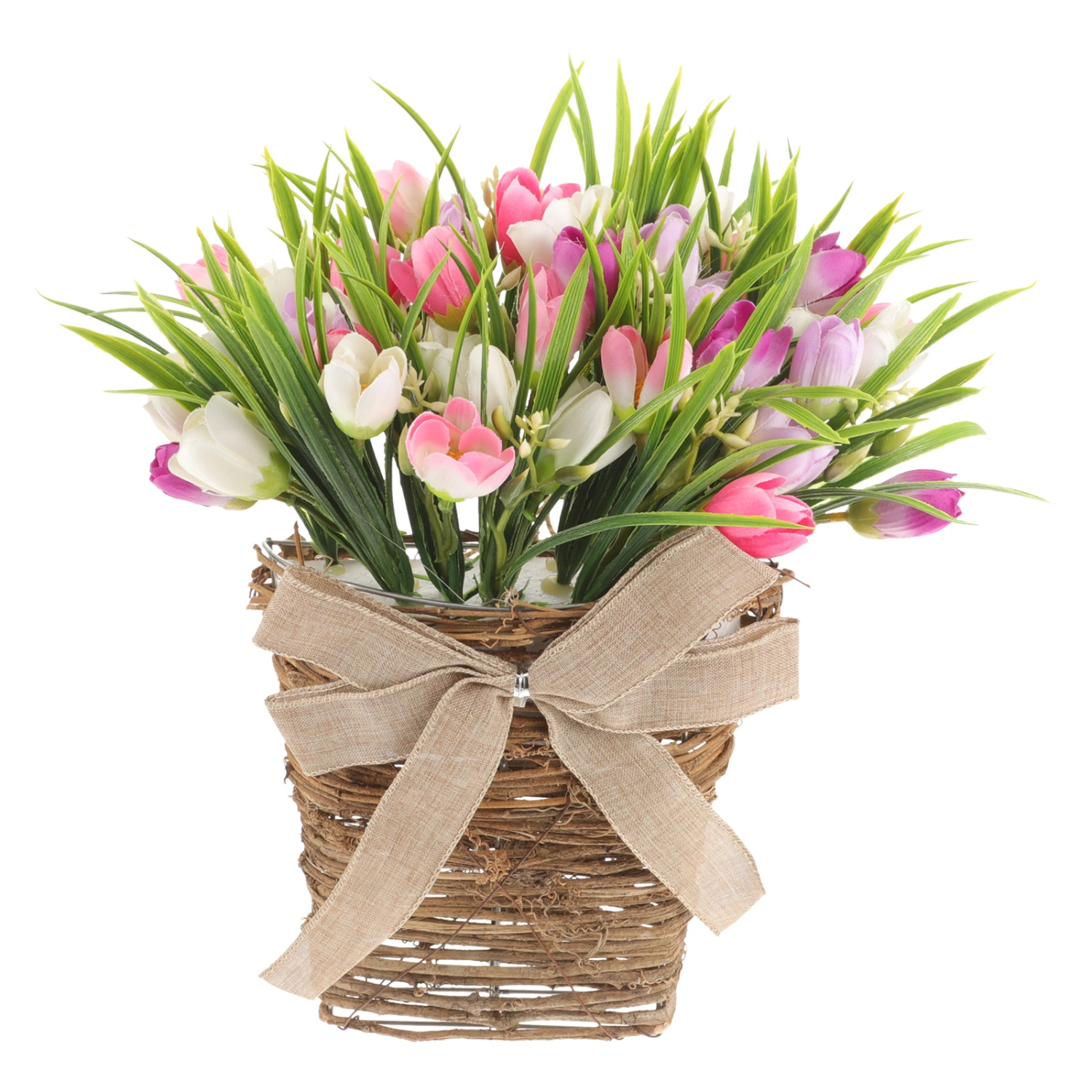 Front Door Artificial Flowers Wall Hanging Tulip Flowers Basket Porch Hanging Flower Decor