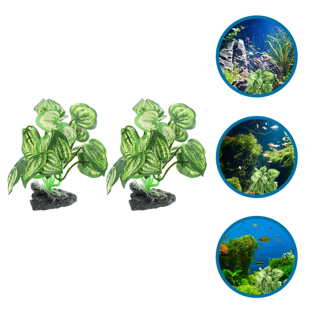 2pcs Aquatic Plant Aquarium Landscape Prop Fish Tank Decorative Plant Aquarium Plants