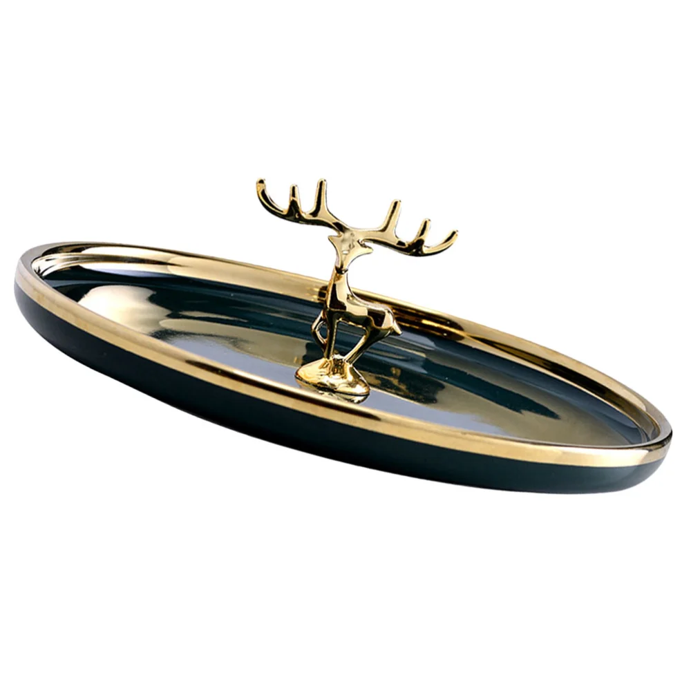 Deer Jewelry Dish Ceramic Jewelry Tray Decorative Ring Dish Jewelry Ring Holder for Display