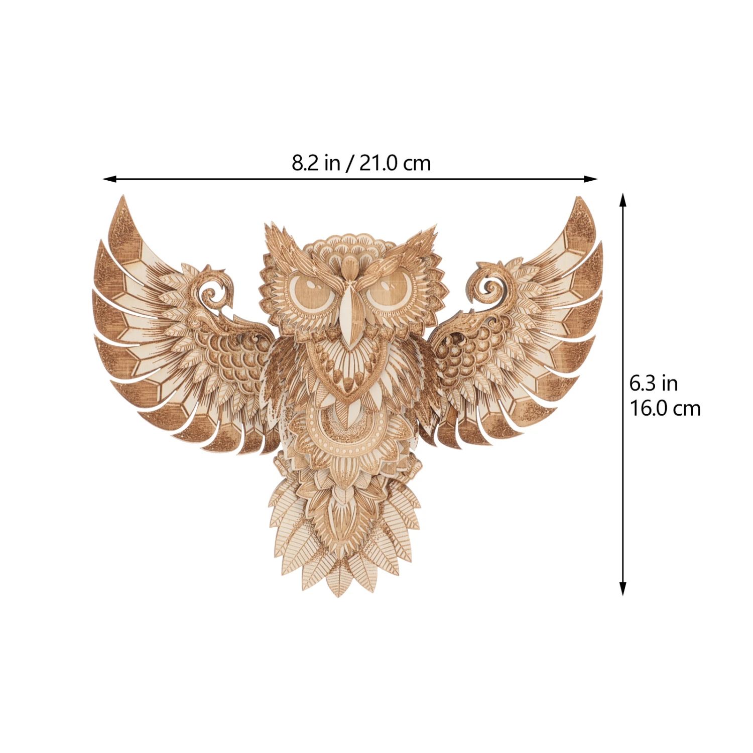 Wooden Owl Adornment Wooden Owl Hanging Wall Decoration Wooden Owl Ornament for Home