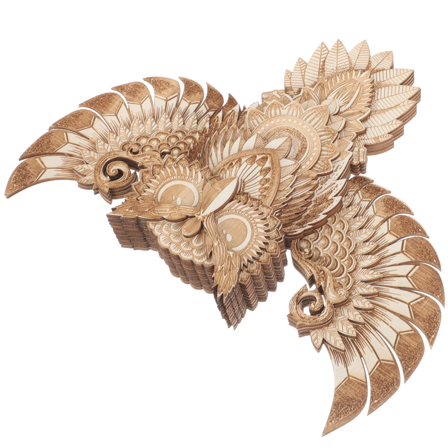 Wooden Owl Adornment Wooden Owl Hanging Wall Decoration Wooden Owl Ornament for Home