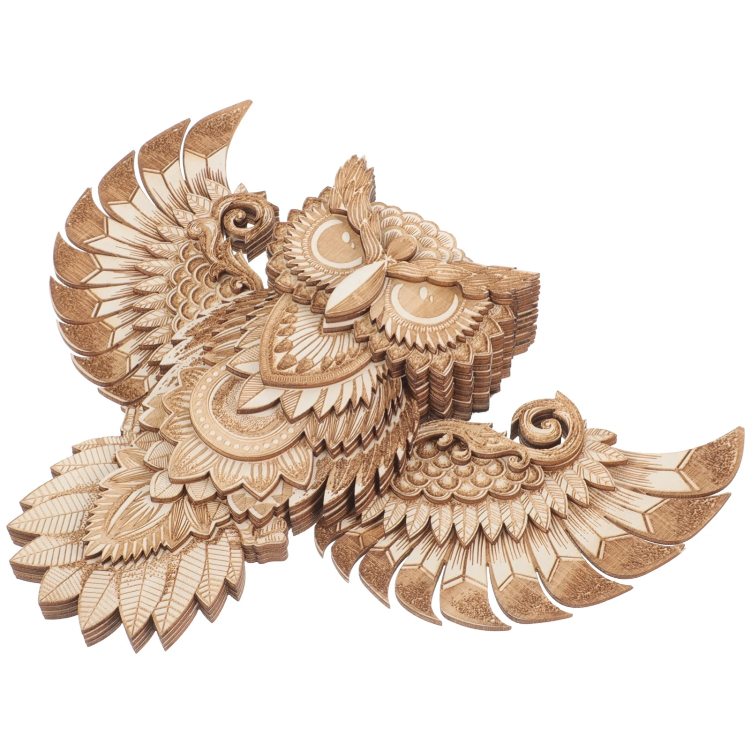 Wooden Owl Adornment Wooden Owl Hanging Wall Decoration Wooden Owl Ornament for Home