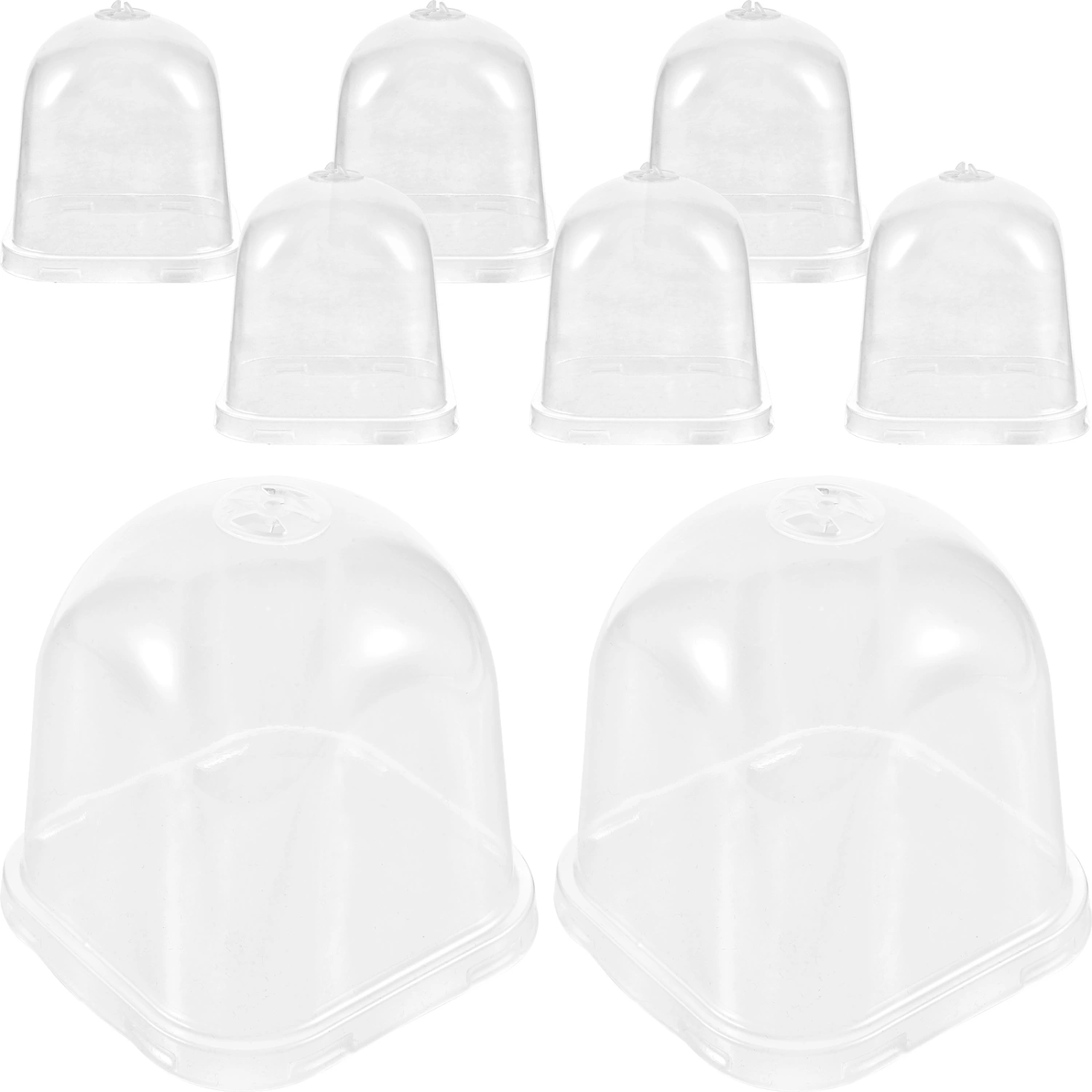 8Pcs Transparent Plant Dome Greenhouse Plant Covers Frost Guard Freeze Protection for Plants
