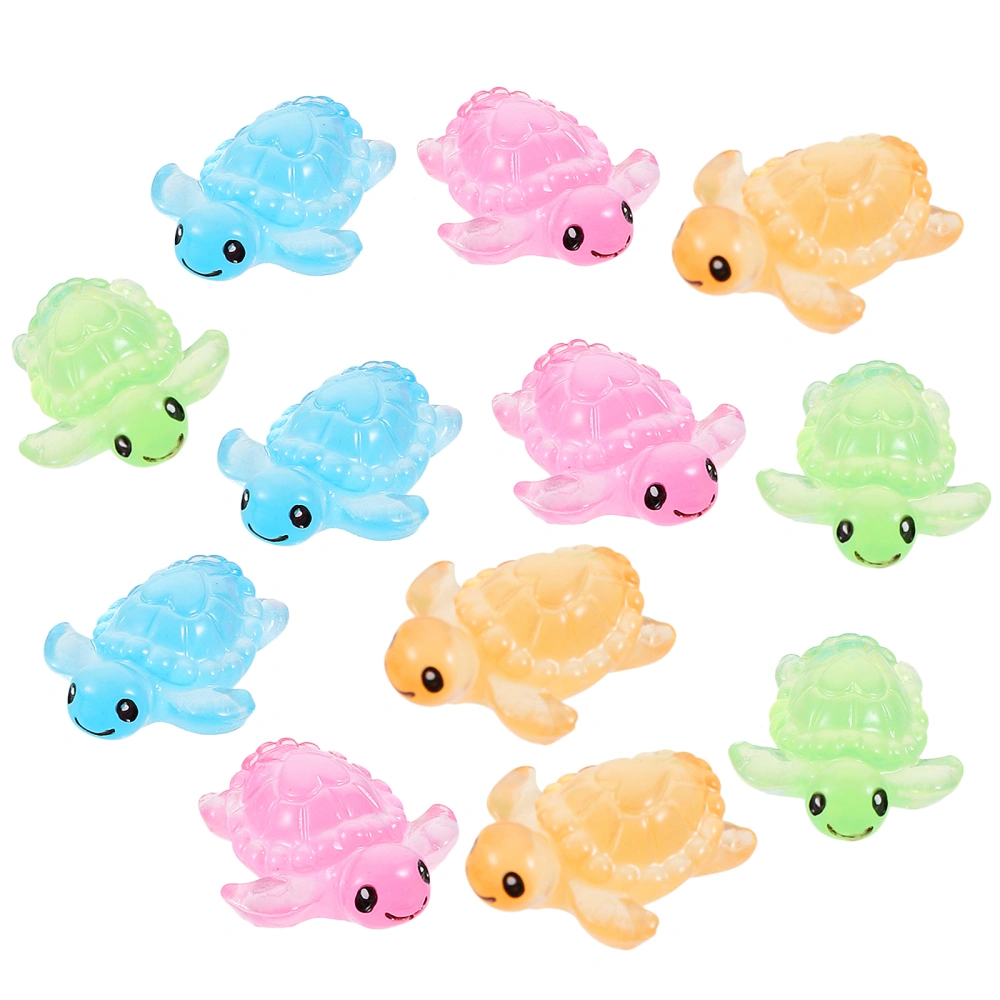 12 pcs Glow in the Dark Small Turtle Decor Glowing Turtle Figurine Mini Glowing Turtle Figure