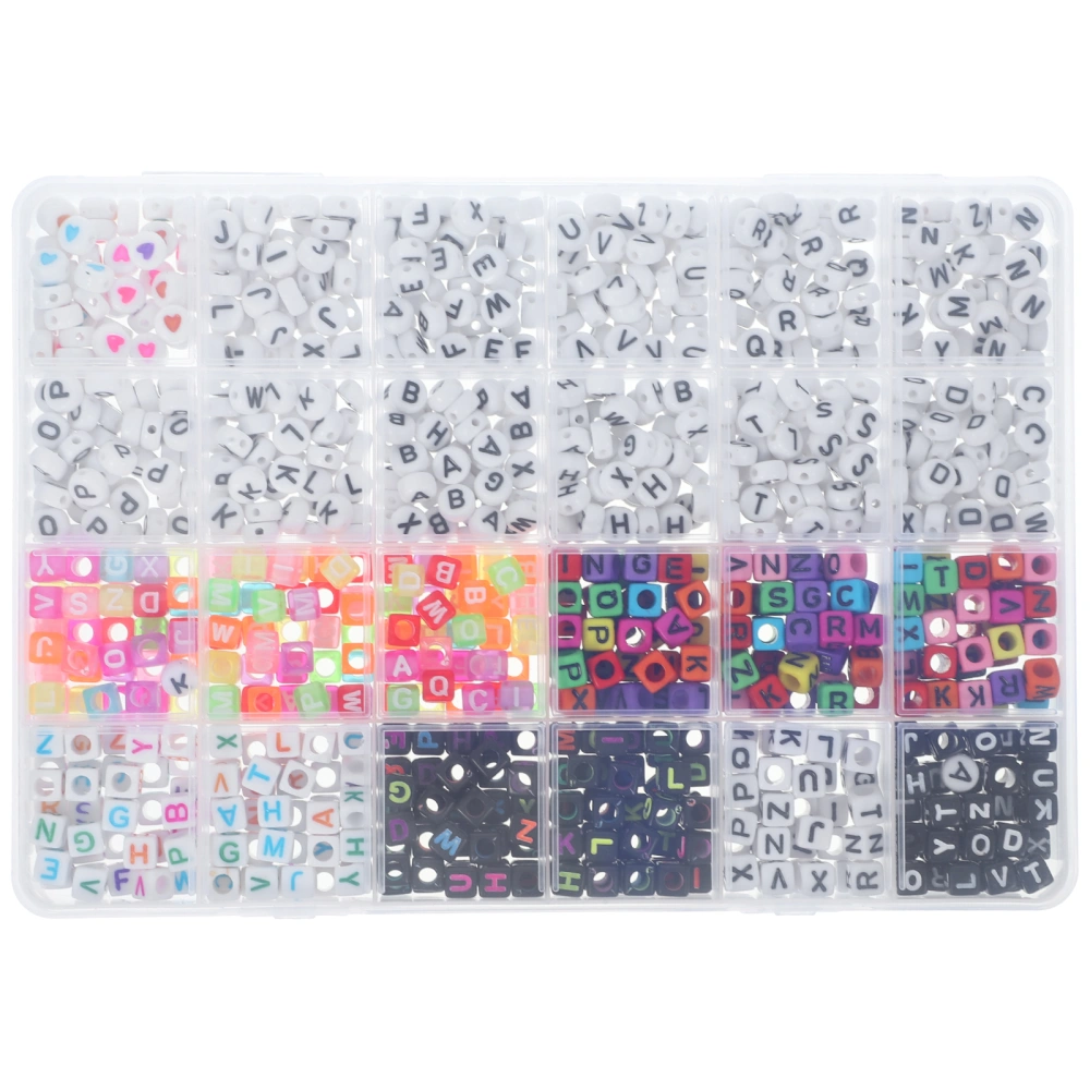 1080Pcs Delicate Bracelet Beads Multi-function Letter Beads DIY Plastic Loose Beads DIY Supply