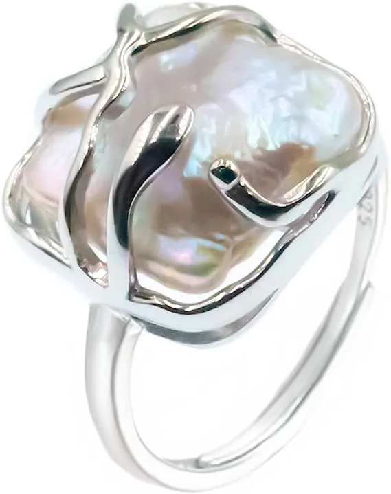 Artificial Pearl Ring Open Ring Modern Ladies Ring Elegant Finger Jewelry