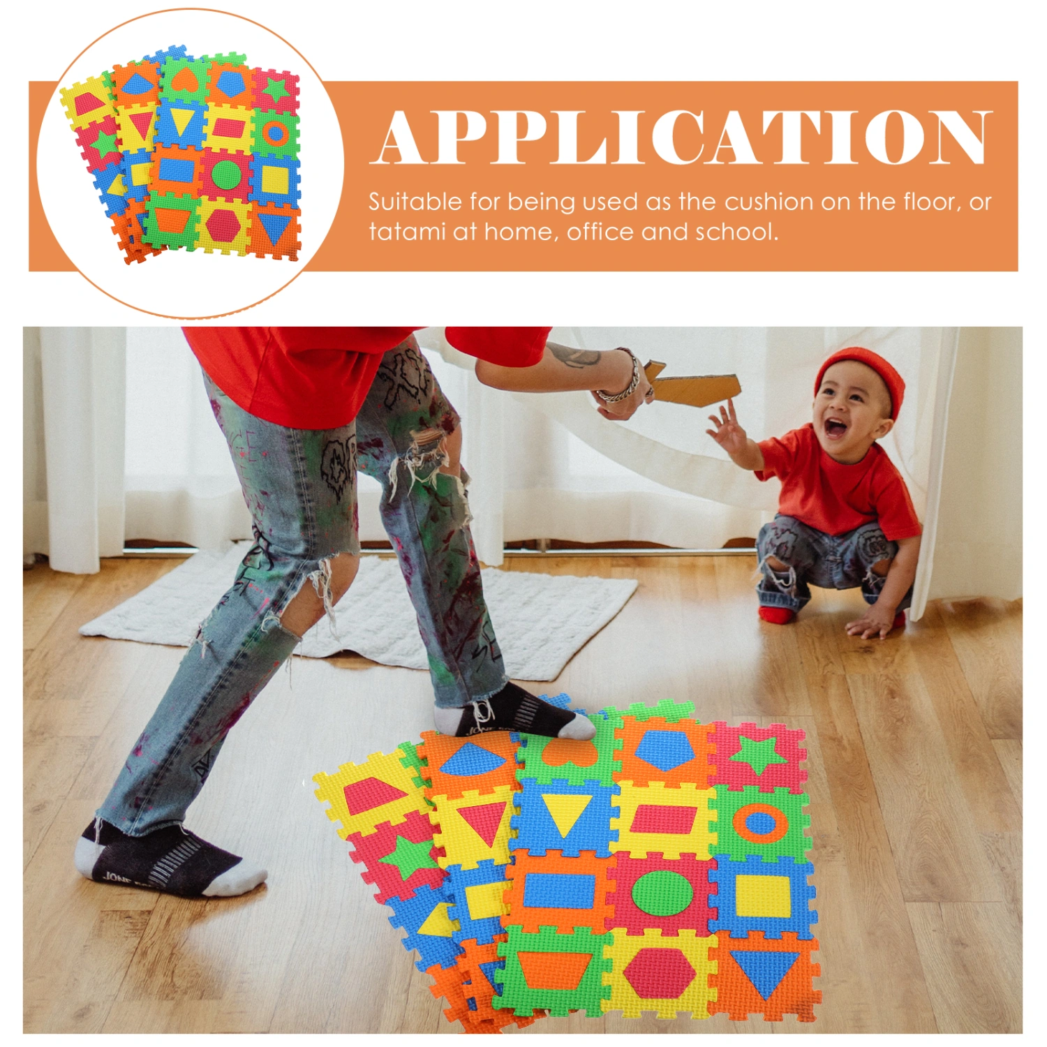 36pcs Geometric Figure Puzzle Mat Interesting Puzzle Play Mat Kids Puzzle Mat Plaything