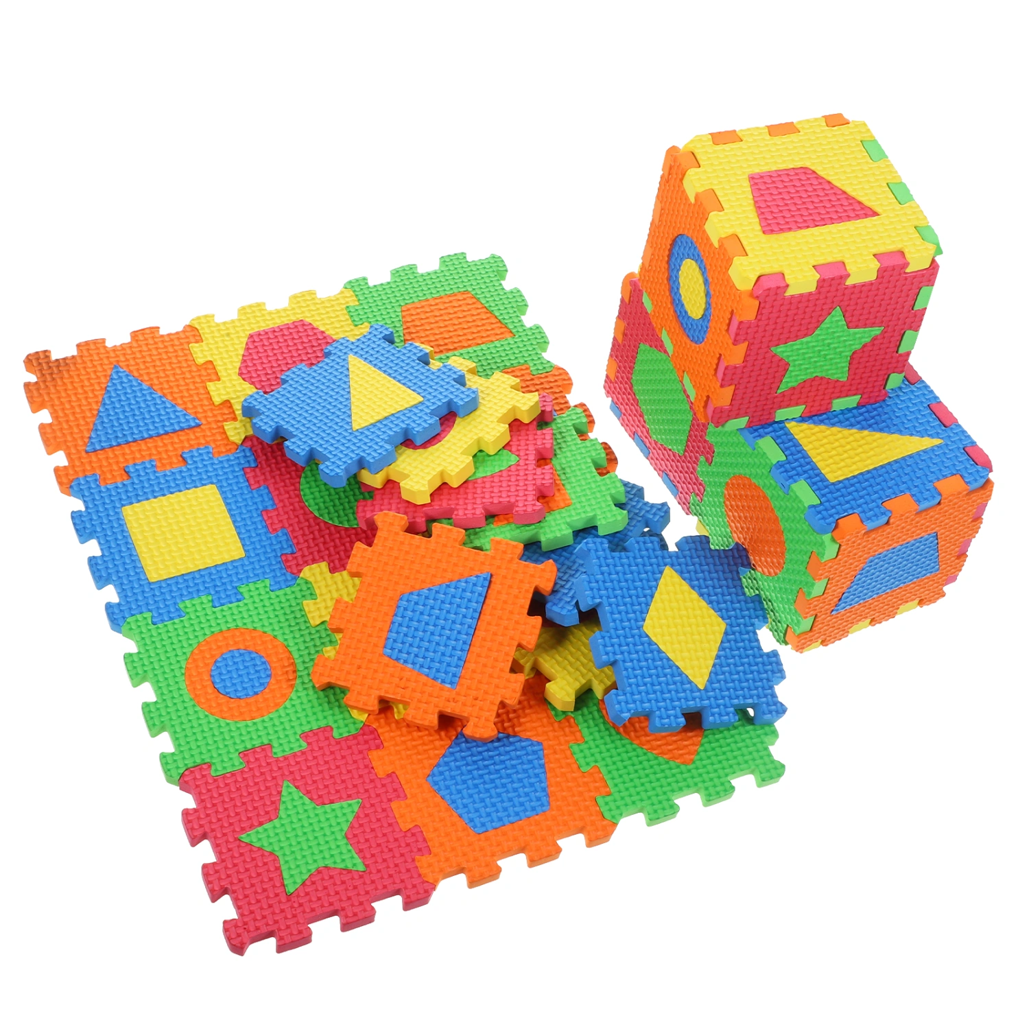36pcs Geometric Figure Puzzle Mat Interesting Puzzle Play Mat Kids Puzzle Mat Plaything