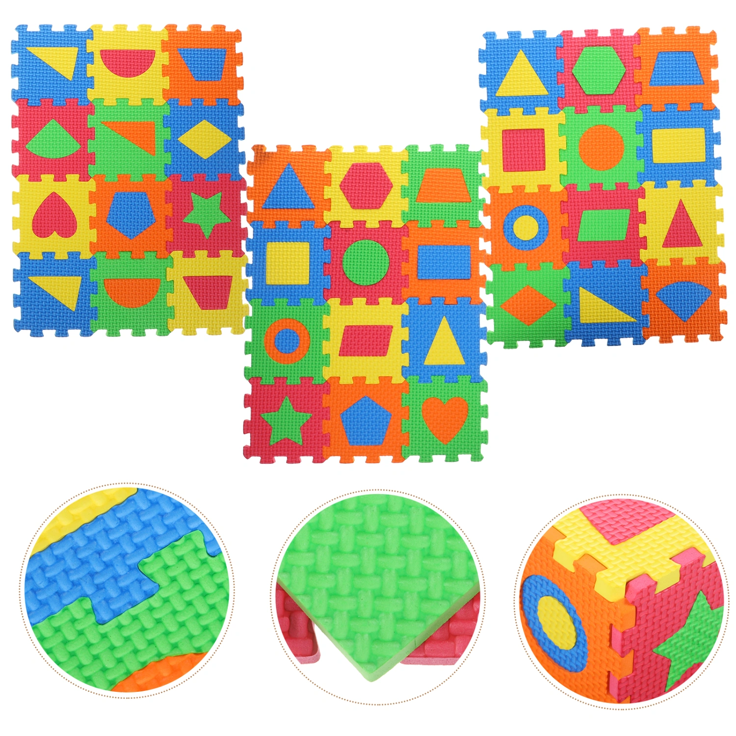 36pcs Geometric Figure Puzzle Mat Interesting Puzzle Play Mat Kids Puzzle Mat Plaything