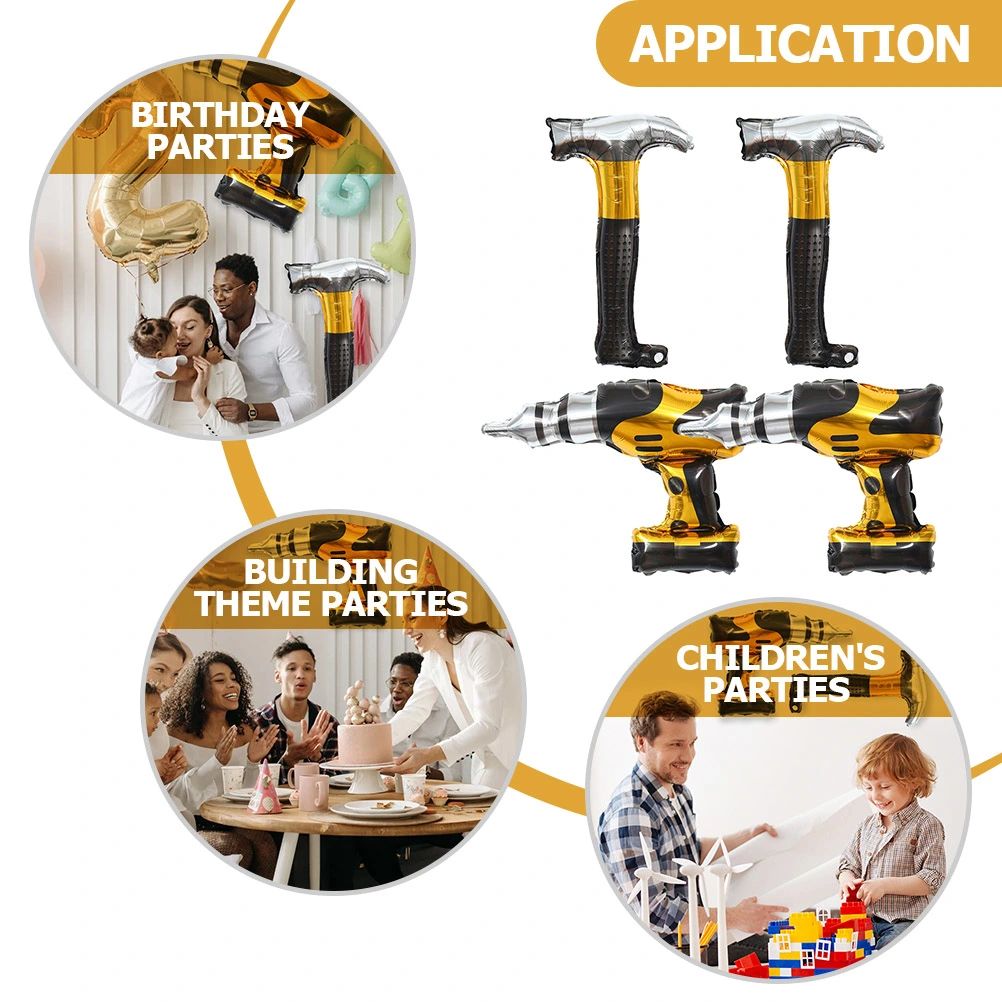 6pcs Construction Repairing Tools Balloons Party Balloons Birthday Party Decor