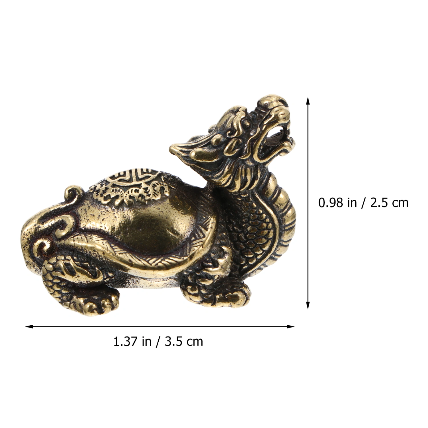 2pcs Exquisite Carving Animal Adornment Dragon Turtle Modeling Craft Key Chain Charm