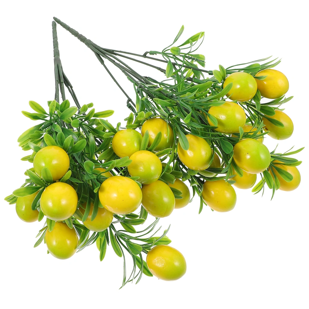 2pcs Artificial Lemon Tree Stem Fake Fruit Branches Faux Lemon Branch Arrangement for Home