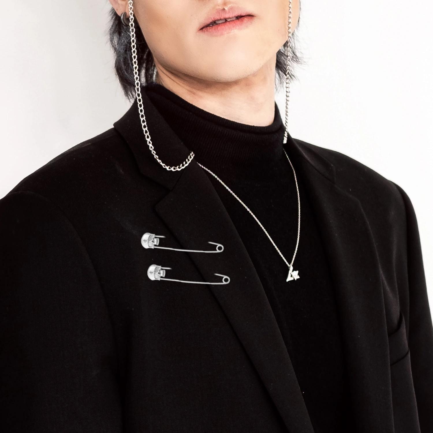 2PCS Skull Safety Pin Skull Pin Chic Skull Lapel Pin Collar Clothing Pin