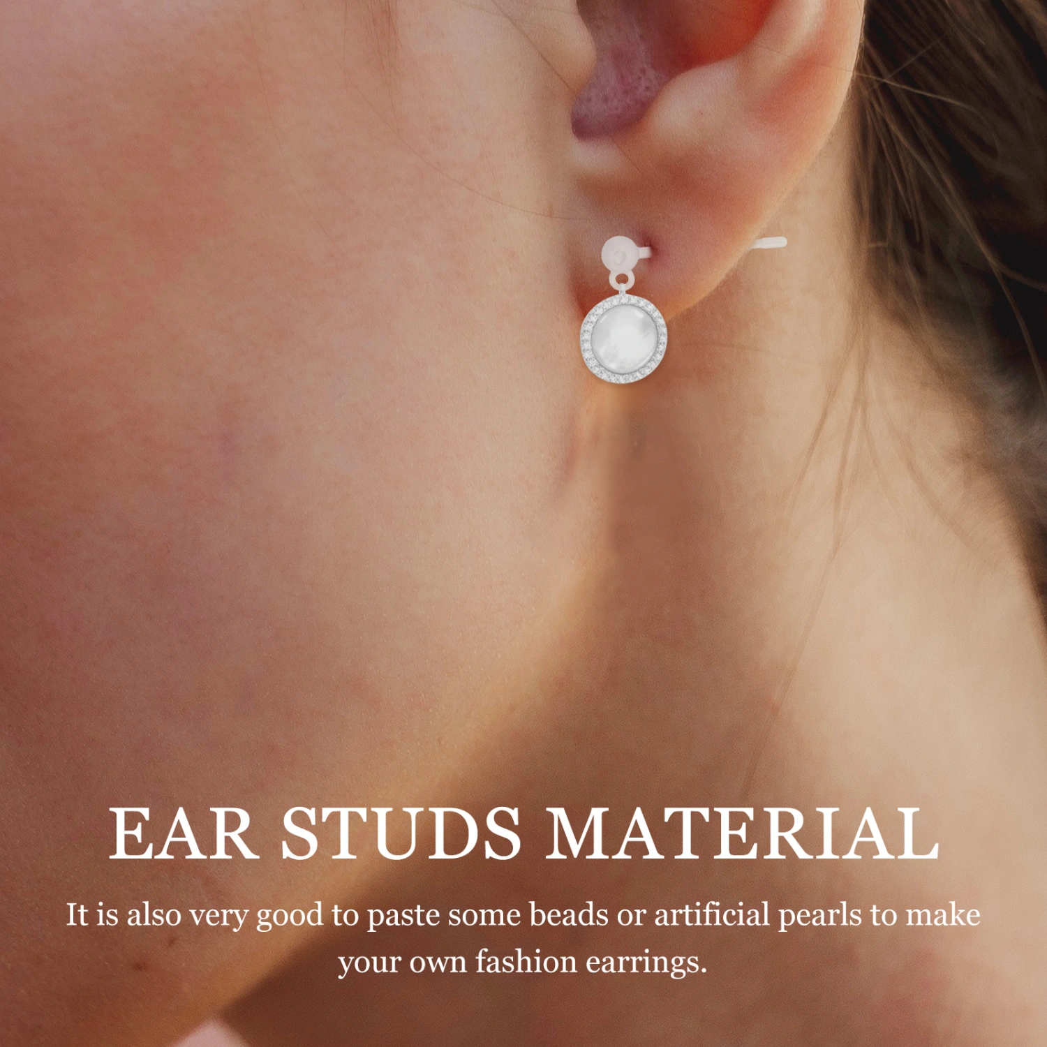 30pcs DIY Ear Studs Plugs Clear Earring Plug Supplies Ear Pendants Accessories