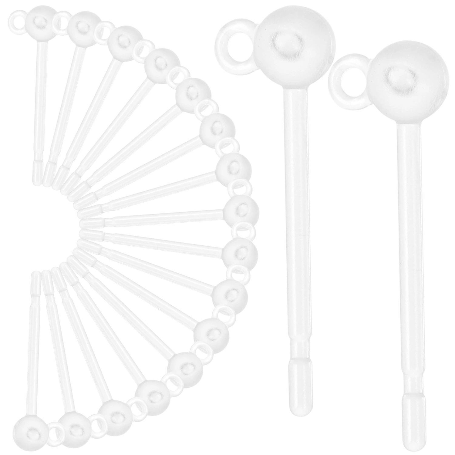 30pcs DIY Ear Studs Plugs Clear Earring Plug Supplies Ear Pendants Accessories