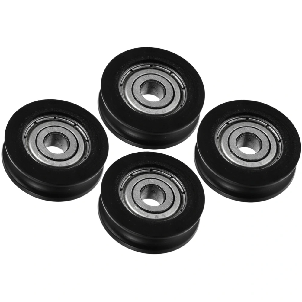 4pcs U-Groove Pulley Roller Guide U Type Wheel for Hardware Doors Windows