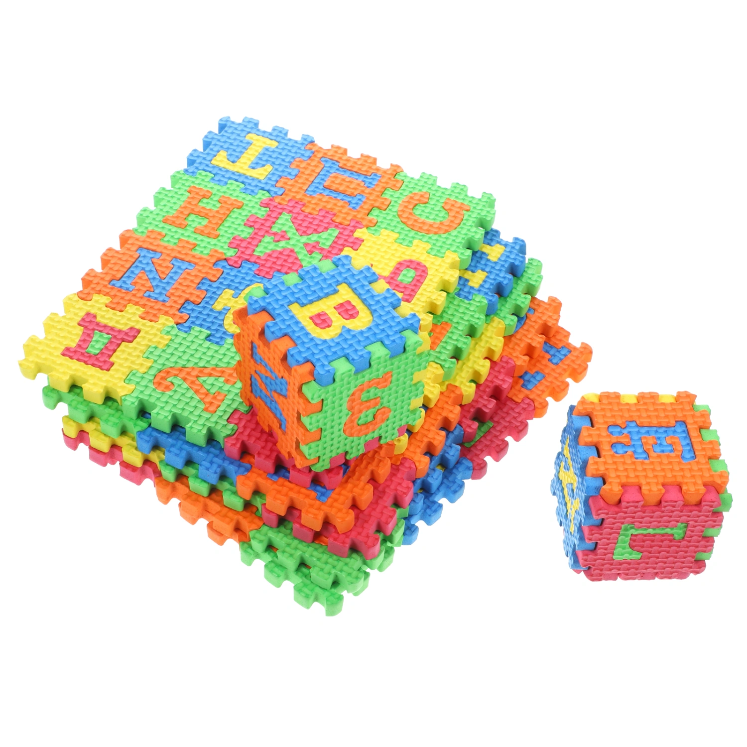 2 Sets Kids Puzzle Floor Mats Mini DIY Russian Puzzle Mats Russian Alphabet Mats