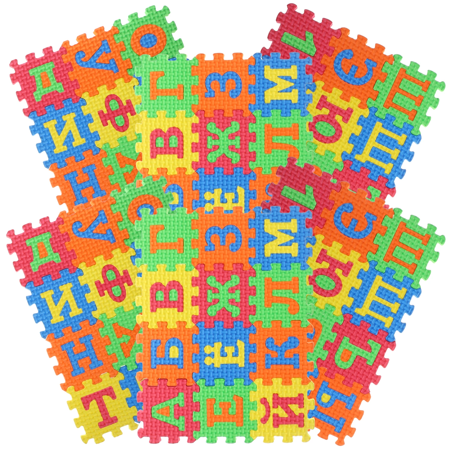2 Sets Kids Puzzle Floor Mats Mini DIY Russian Puzzle Mats Russian Alphabet Mats