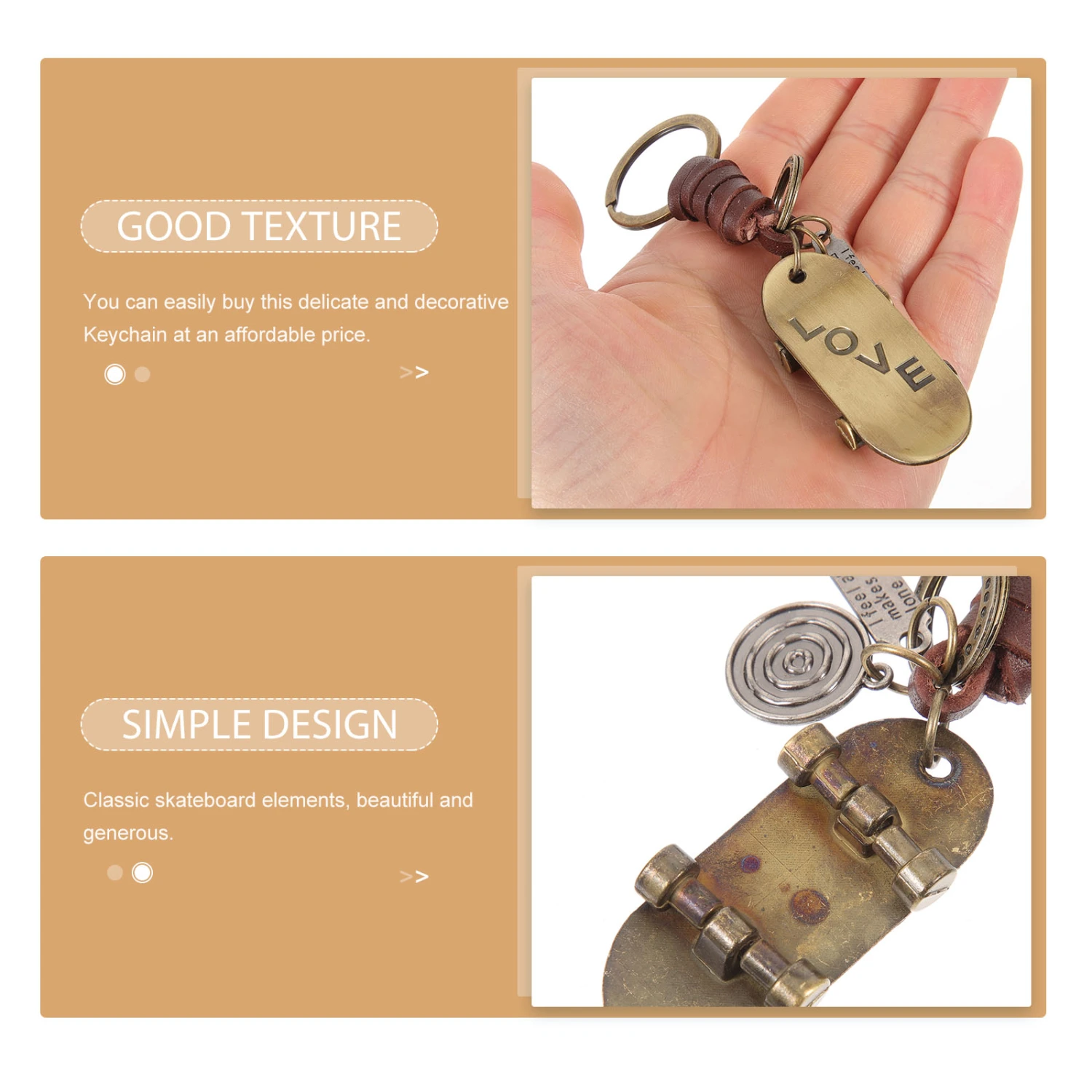 Decorative Skateboard Keychain Bag Backpack Hanging Keychain Decor Small Skateboard Keychain