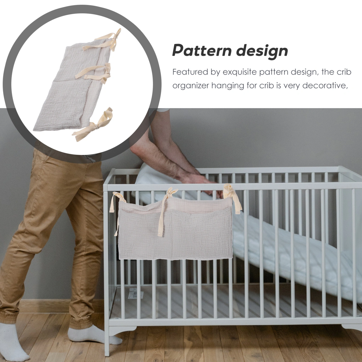 Baby Stroller Storage Organizer Crib Hanging Bag Reusable Stroller Sundries Pouch