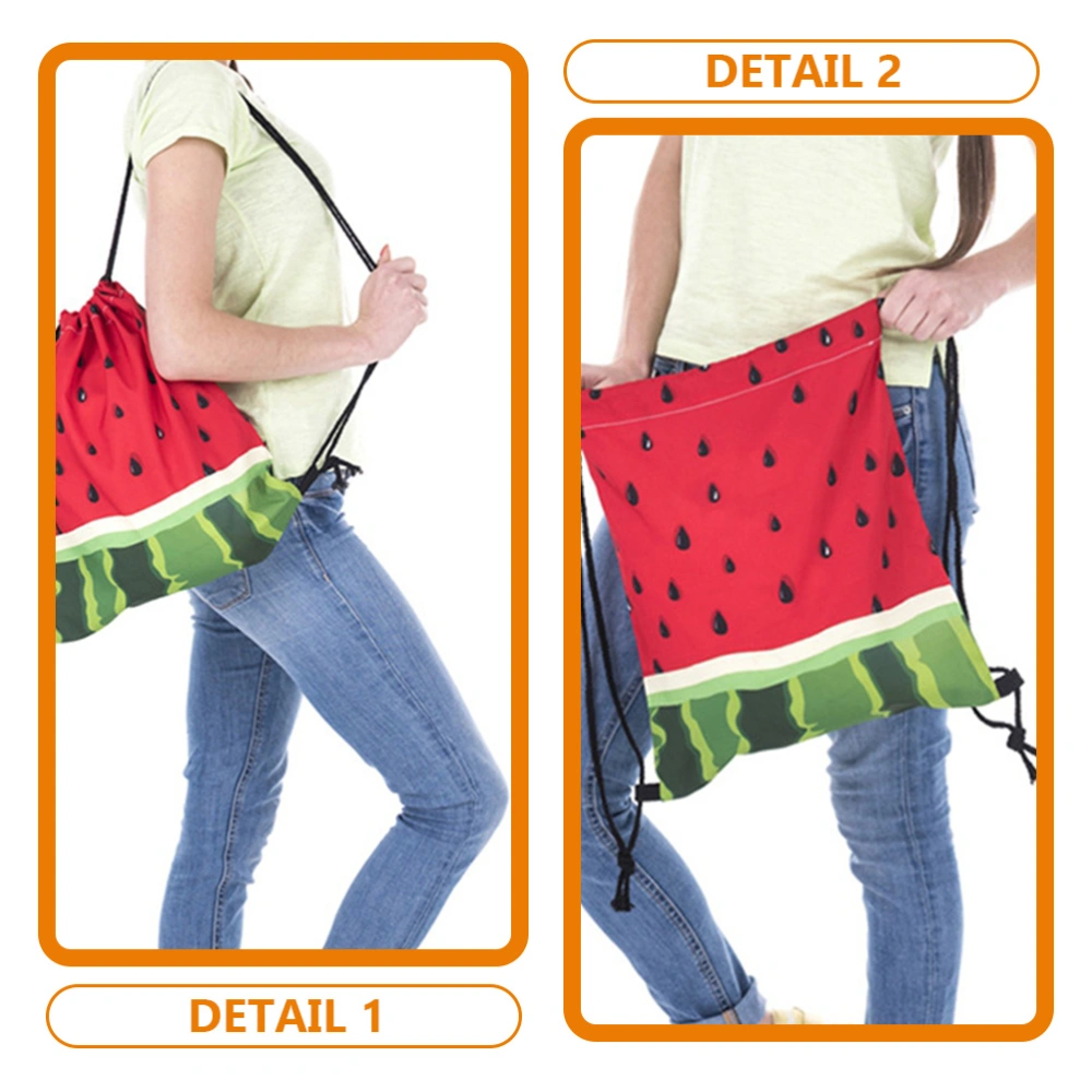 Watermelon Drawstring Gym Backpack Bag String Bag Lightweight Backpack for Hiking Yoga