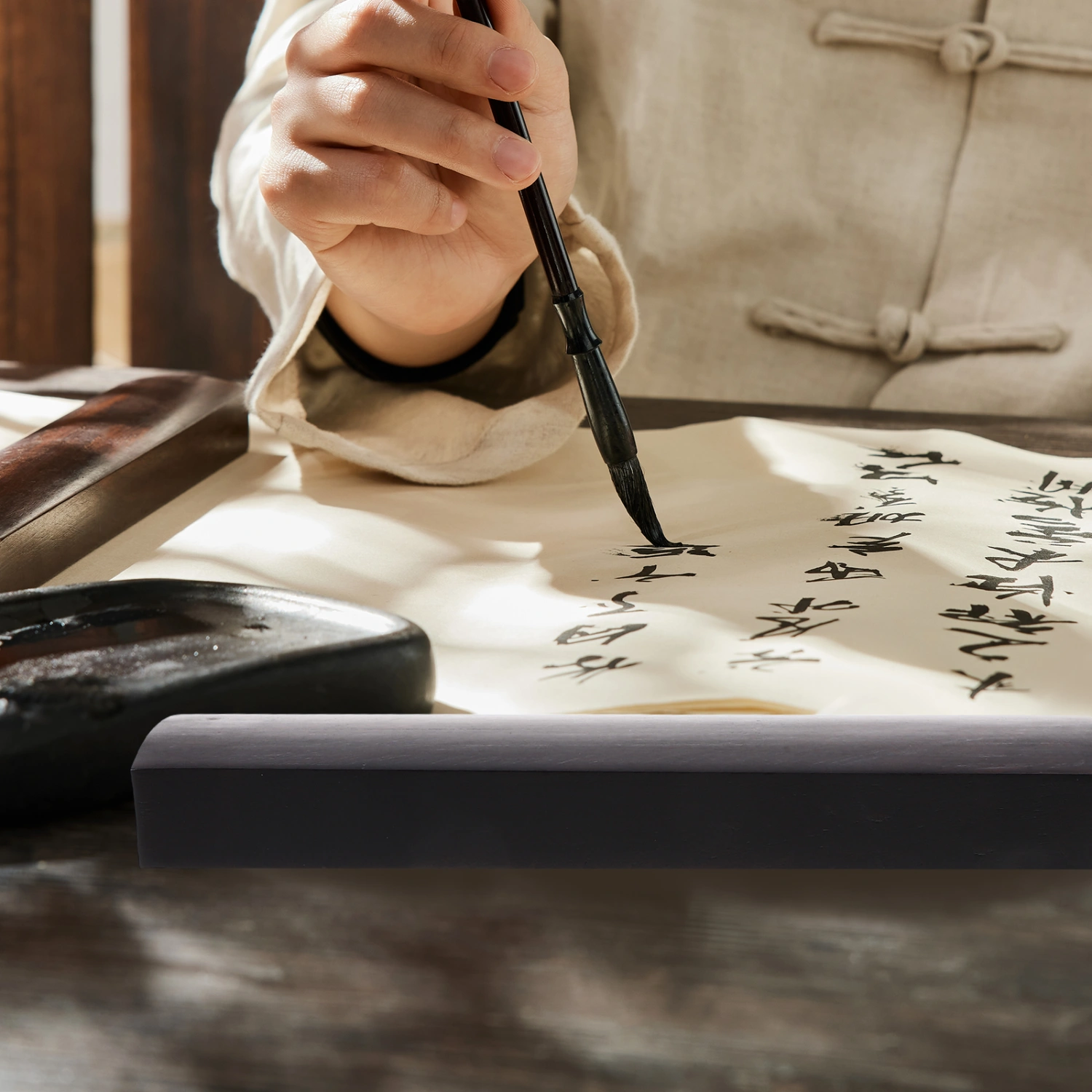 Wooden Paperweight Calligraphy Practice Wood Paperweight Chinese Calligraphy Paperweight Decor