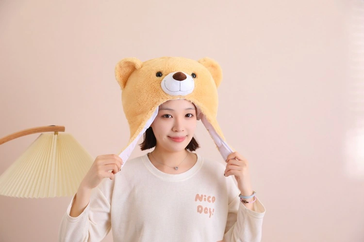 Plush Hat Funny Bear Shape Headwear Cosplay Hat Cartoon Headwear Photo Prop