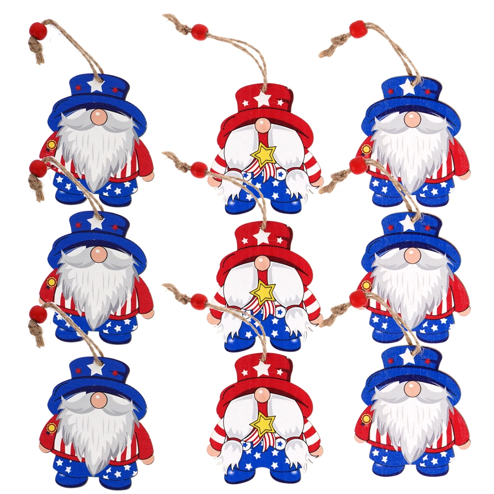 9Pcs Independence Day Wooden Door Sign Hanger Decoration Independence Day Party Favor