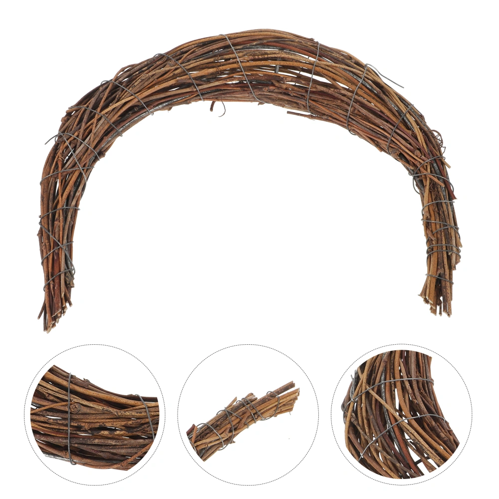 DIY Wreath Rattan Ring DIY Moon-shape Rattan Wreath Ring Decorative Rattan Wreath