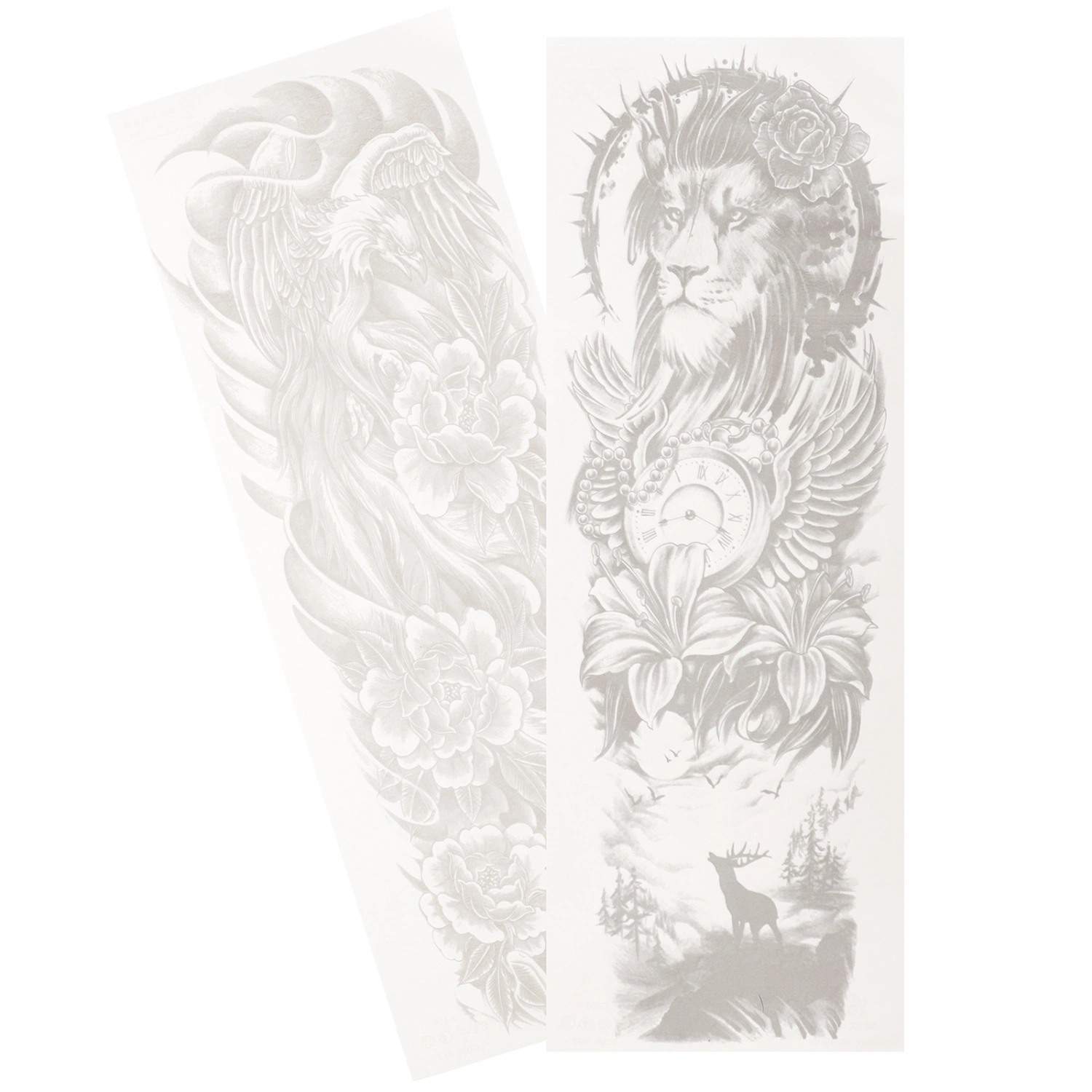 2 pcs Full Arm Temporary Tattoos Fake Temporary Tattoos Decorative Tattoos Stickers for Women