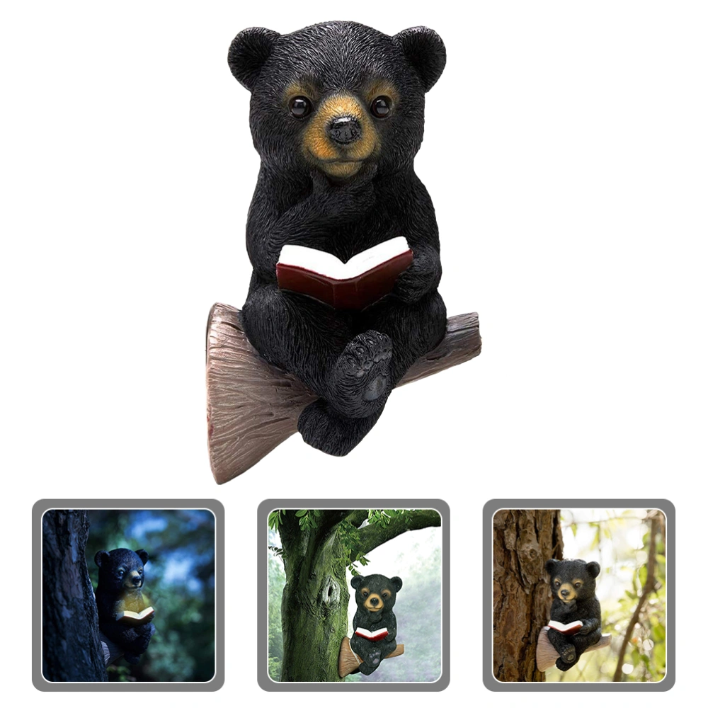 Garden Bear Sculpture Bear Shape Solar Light Garden Bear Statue Outdoor Lamp